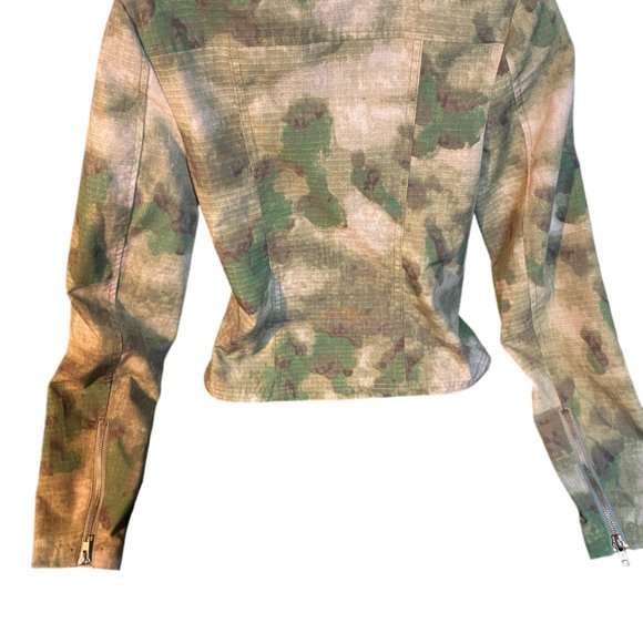 Crooks & Castles Womens Camo Biker Jacket Small - Picture 2 of 4
